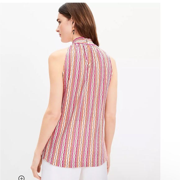 NWT loft pointelle Shirred Halter Tank Top XS - Picture 2 of 2